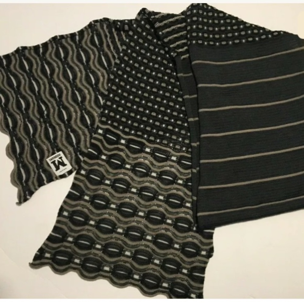 Missoni Zig Zag Metallic Scarf Black Brown